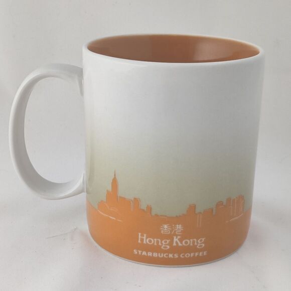 Starbucks Mug Hong Kong Vintage 2010 16 oz Orange Collector Series - Picture 4 of 11